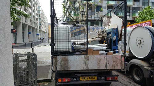 Garden debris removal in progress
